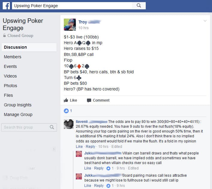 upswing poker training engage discussion