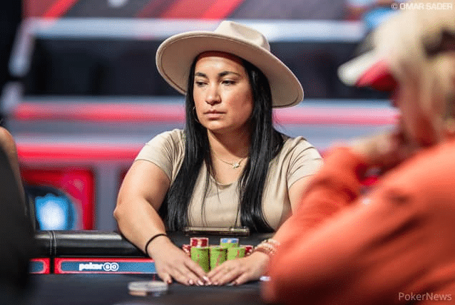 Andrea Sager at the WSOP Ladies Championship final table (image courtesy PokerNews).