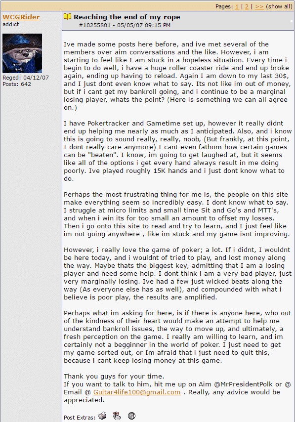 doug 2p2 post poker career journey
